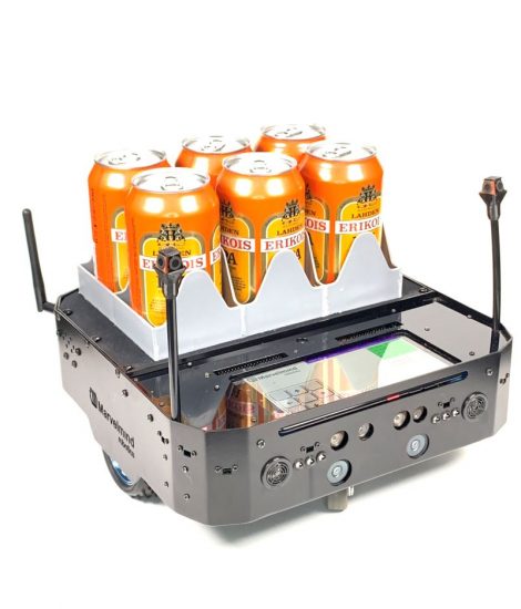 Boxie robot delivering beer